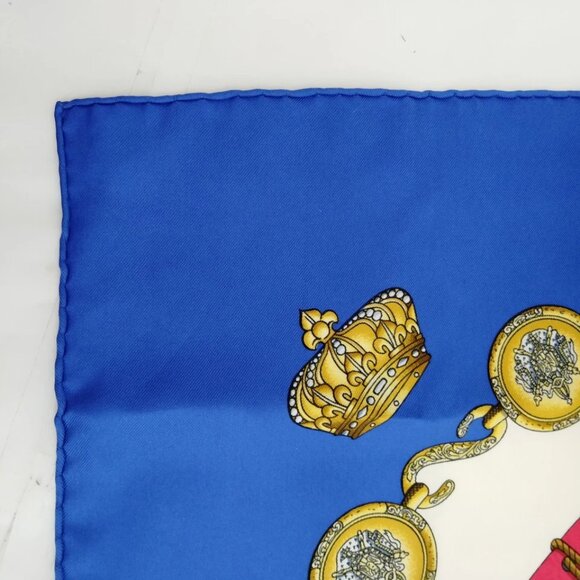 Hermes scarf Carre 90 Les Tambours Blue Silk100% 279-071525 - Picture 5 of 9